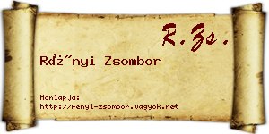 Rényi Zsombor névjegykártya