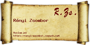 Rényi Zsombor névjegykártya